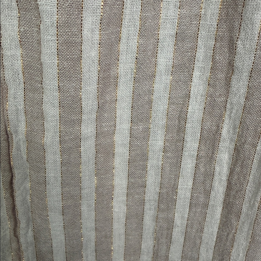 Rachel Ashwell Linen Blend Braided Strap Stripe Midi Dress Side Slit Women S - Picture 9 of 10